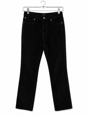 Quince Organic Cotton Stretch Corduroy Pants Black Straight Leg Size 4